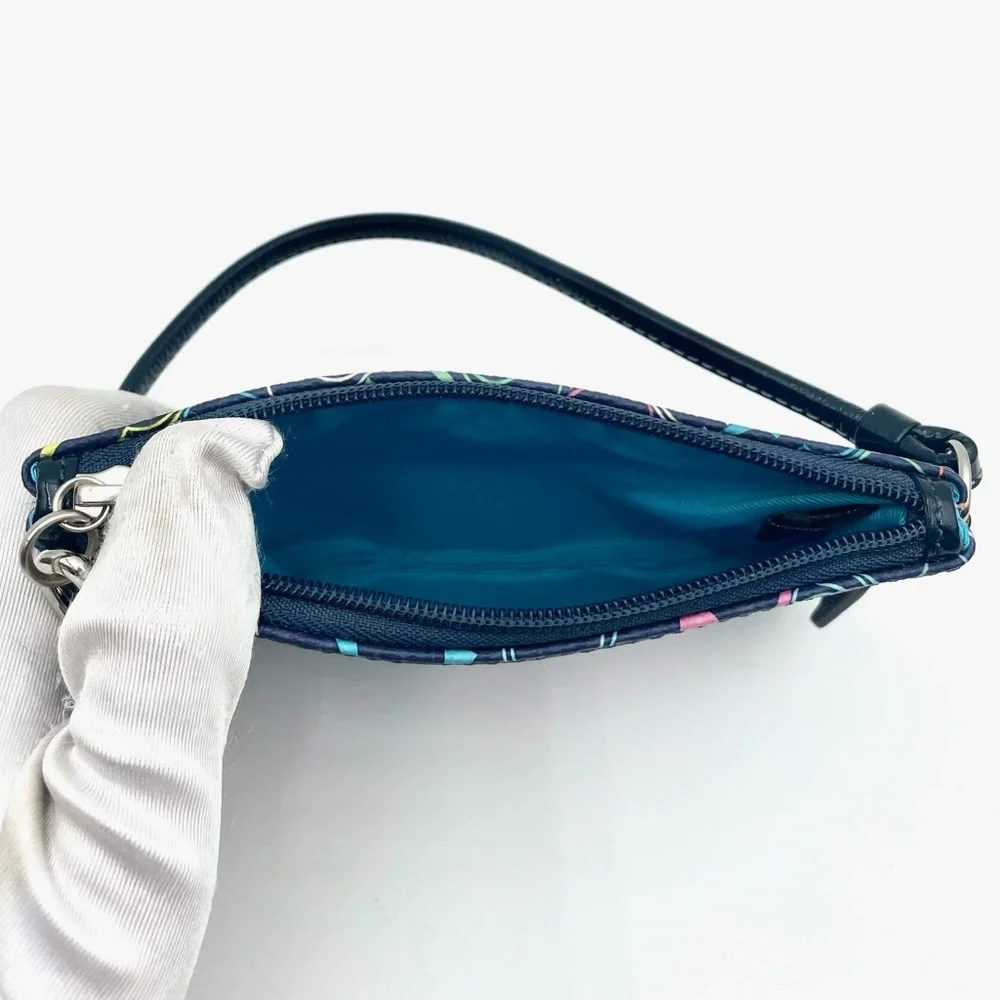 Coach Blue Multicolor Monogram Canvas Wristlet - Picture 6 of 6